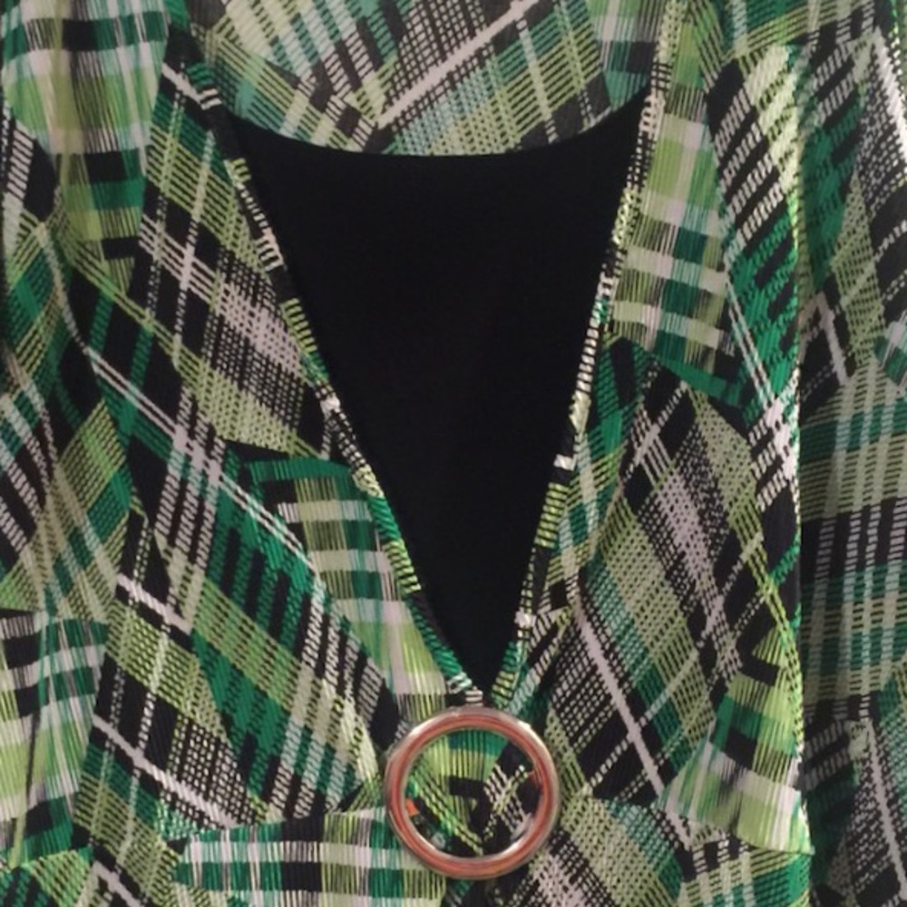 Multicolored Green Top